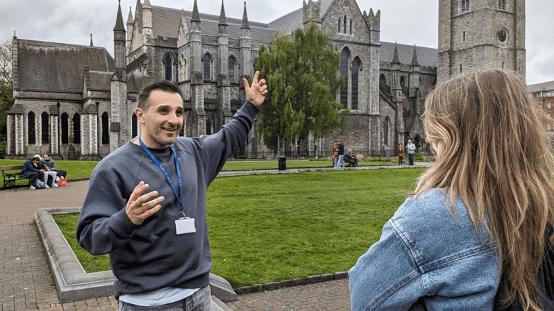 Dublin: 2 Hour City Center Guided Walking Tour - Temple Bar from the sidewalk, with street energy in view