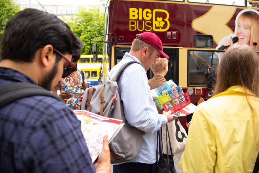 Dublin: Jameson Whiskey Distillery & Hop-on Hop-off Bus Tour - The walking tour with a Yellow Umbrella guide, for streets the bus can’t reach