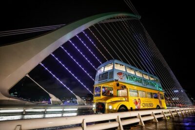 Irish Afternoon Tea on 1960s Vintage Bus in Dublin